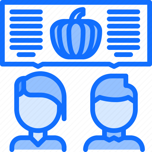 Halloween, party, holiday, pumpkin, people, talk icon - Download on Iconfinder