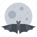 bat, moon, halloween, party, holiday
