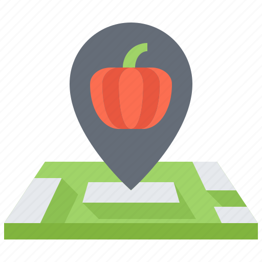 Halloween, party, holiday, pumpkin, map, pin, location icon - Download on Iconfinder