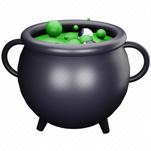 Cauldron, halloween, pot, witch, potion, scary 3D illustration - Download on Iconfinder