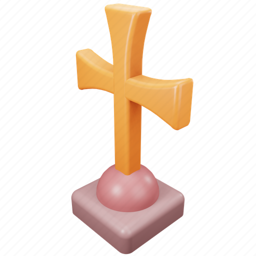 Halloween, cross, grave, tomb, scary, rip 3D illustration - Download on Iconfinder