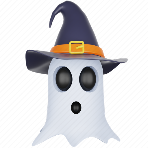 Ghost, halloween, scary, spooky, horror, monster, hat 3D illustration - Download on Iconfinder