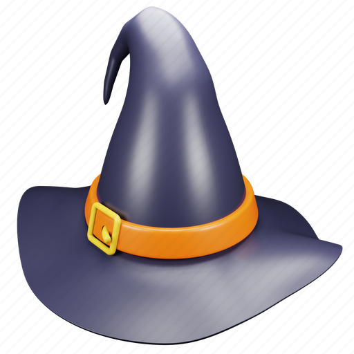 Hat, halloween, witch, magic, scary 3D illustration - Download on Iconfinder