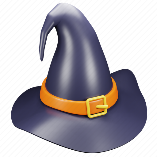 Hat, halloween, witch, magic, scary 3D illustration - Download on Iconfinder