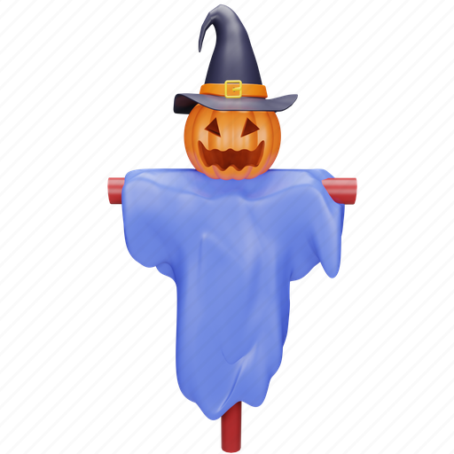 Scarecrow, halloween, pumpkin, horror, farm 3D illustration - Download on Iconfinder