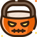halloween, bucket, candy, horror, pumpkin, scary, spooky, terror, treat