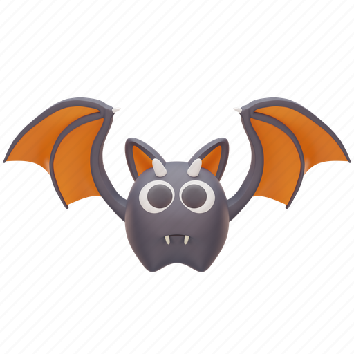 Cute, bat, flying, animal, creepy, party, scary 3D illustration - Download on Iconfinder