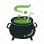 cauldron, witchs, brew, bubbling, potion, spooky, halloween, witchcraft 