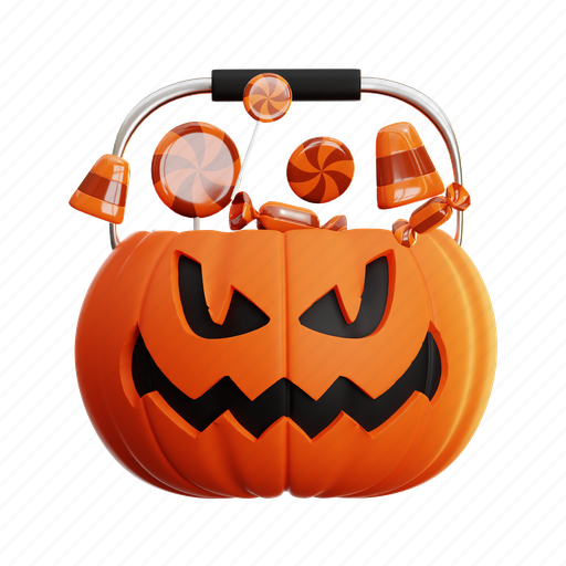 Pumpkin, candy, spooky, lollipop, horror, creepy, sweets 3D illustration - Download on Iconfinder