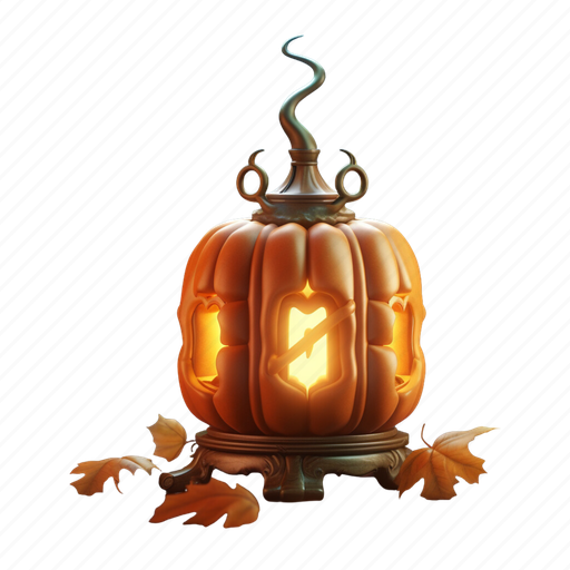 Lantern, halloween, monster, lamp, spooky, pumpkin 3D illustration - Download on Iconfinder