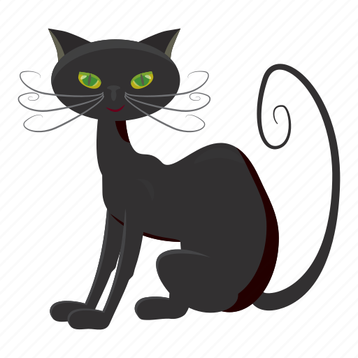 Black cat, cartoon, creepy, halloween, holiday, night, october icon - Download on Iconfinder