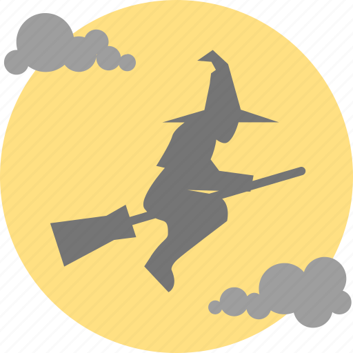 Broom, fly, ghost, halloween, hat, spirit, witch icon - Download on Iconfinder