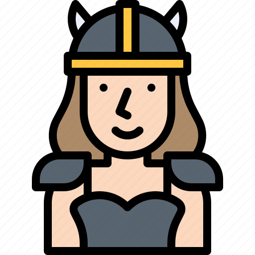 Halloween, horn, queen, viking, warrior, woman icon - Download on Iconfinder