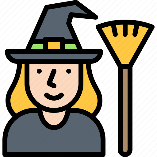 Broom, halloween, magic, witch, woman icon - Download on Iconfinder