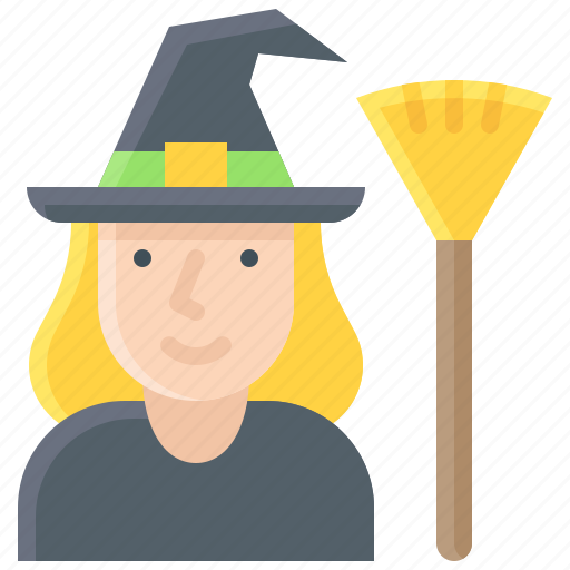 Broom, halloween, magic, witch, woman icon - Download on Iconfinder