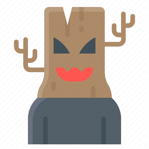 Ghost, halloween, monster, wood head, wooden log icon - Download on Iconfinder
