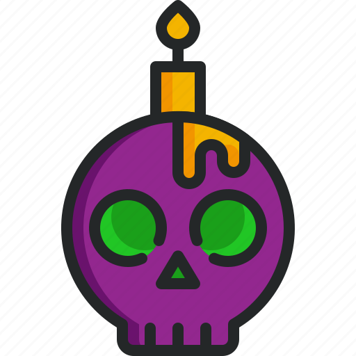 Candle, skull, light, halloween, scary icon - Download on Iconfinder