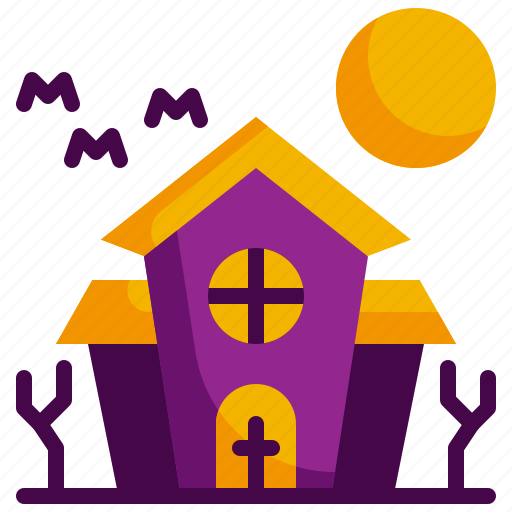 Haunted, house, ghost, horror, halloween, moon, cross icon - Download on Iconfinder