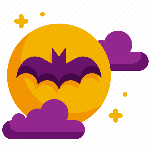 Moon, cloud, night, full, bat, weather, halloween icon - Download on Iconfinder