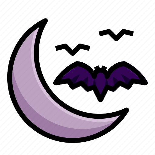 Bat, halloween, horror, moon, night, scary, spooky icon - Download on Iconfinder