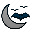 bat, halloween, horror, moon, night, scary, spooky