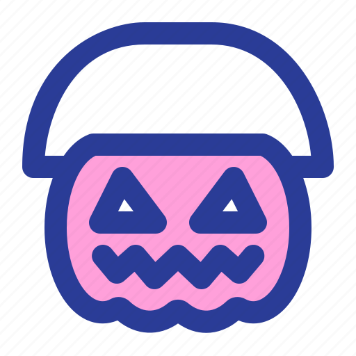 Bucket, pumpkin, candy, basket, sweet, halloween icon - Download on Iconfinder