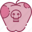apple, halloween, monotone, poison, skull 