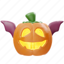 bat, pumpkin, halloween, horror, character, expression, spooky, scary, face 