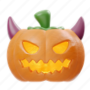 demon, pumpkin, halloween, character, expression, spooky, scary, face, devil 
