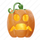 frightened, pumpkin, halloween, scary, horror, character, expression, spooky, monster 