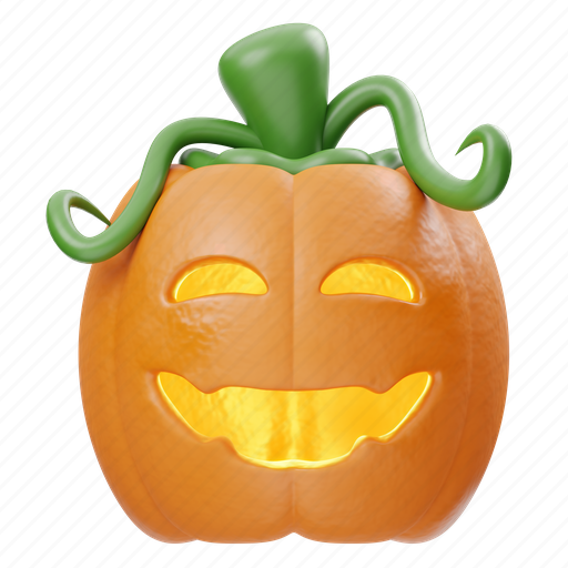 Happy, pumpkin, halloween, horror, character, expression, spooky 3D illustration - Download on Iconfinder