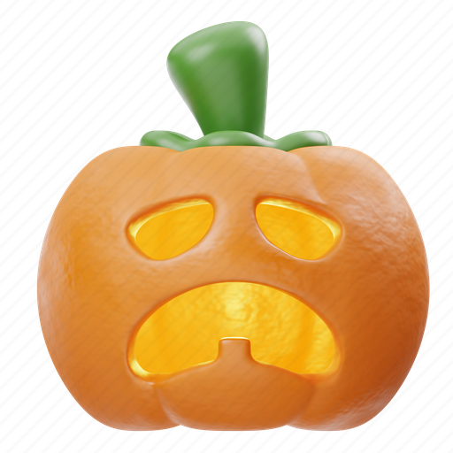 Sad, pumpkin, halloween, horror, character, expression, spooky 3D illustration - Download on Iconfinder