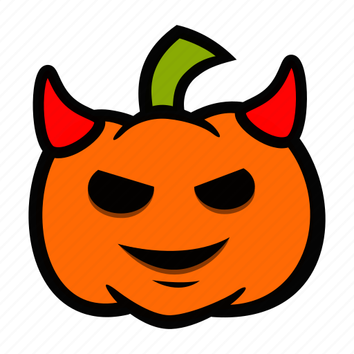 Devil, emoji, halloween, horns, pumpkin icon - Download on Iconfinder
