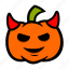 devil, emoji, halloween, horns, pumpkin 