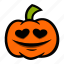 emoji, eyes, halloween, heart, pumpkin 
