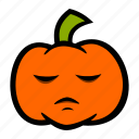 bored, emoji, halloween, moody, pumpkin