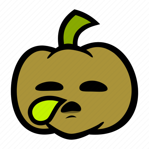 Emoji, halloween, ill, pumpkin, sick, snot icon - Download on Iconfinder