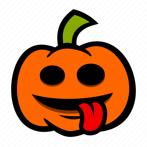 Emoji, halloween, pumpkin, silly, tongue icon - Download on Iconfinder