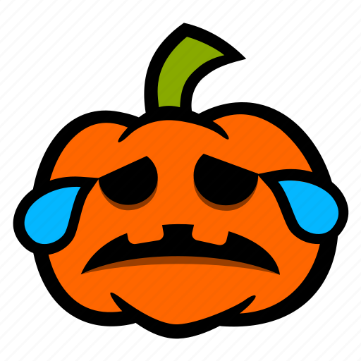 Emoji, halloween, pumpkin, sad, tears, upset icon - Download on Iconfinder