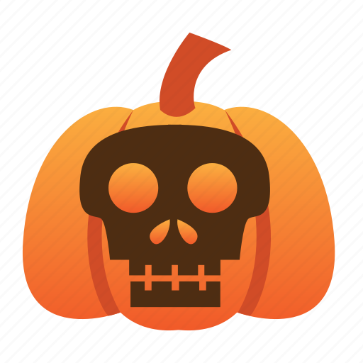 Scary, spooky, halloween, orange, jack o lantern, scull, pumpkin icon - Download on Iconfinder