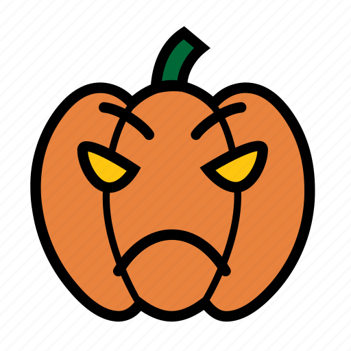 Angry, emoji, halloween, mad, upset, jack-o-lantern, pumpkin icon - Download on Iconfinder
