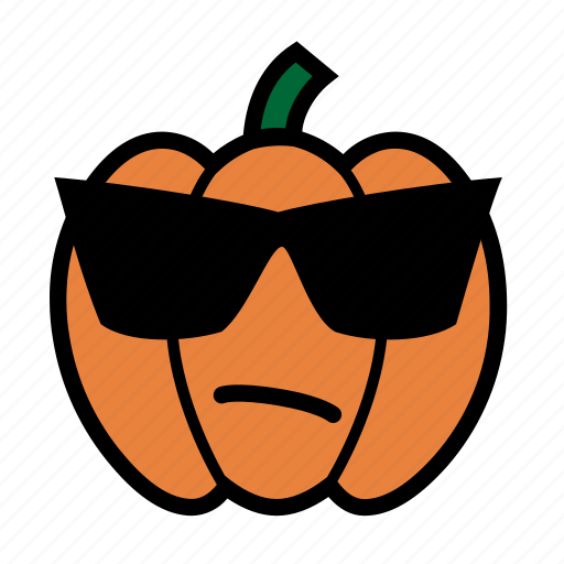 Cool, emoji, halloween, hmm, sunglasses, jack-o-lantern, pumpkin icon - Download on Iconfinder