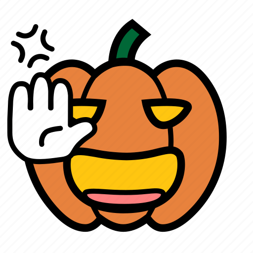 Emoji, halloween, hi, hifive, smiley, jack-o-lantern, pumpkin icon - Download on Iconfinder
