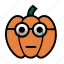 emoji, glasses, halloween, nerd, smiley, jack-o-lantern, pumpkin 