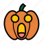 dread, emoji, halloween, panic, shocked, jack-o-lantern, pumpkin 