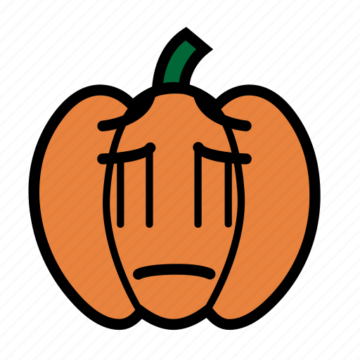 Emoji, halloween, mourning, sad, smiley, jack-o-lantern, pumpkin icon - Download on Iconfinder
