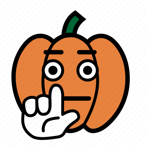 Emoji, emoticon, halloween, stop, wait, jack-o-lantern, pumpkin icon - Download on Iconfinder