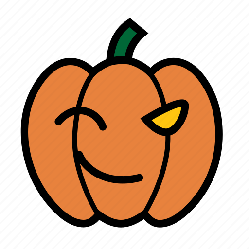 Emoji, emoticon, halloween, smiley, wink, jack-o-lantern, pumpkin icon - Download on Iconfinder