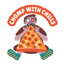 eating, pizza, food, spooky, snack, typography