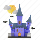 halloween, castle, fortress, building, spooky, medieval